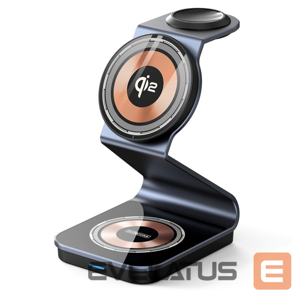 Wireless charger Duzzona W21 3-in-1 15W Wireless Charging Stand Phone Earphone Watch Charger (Qi2 Certified) Transparent