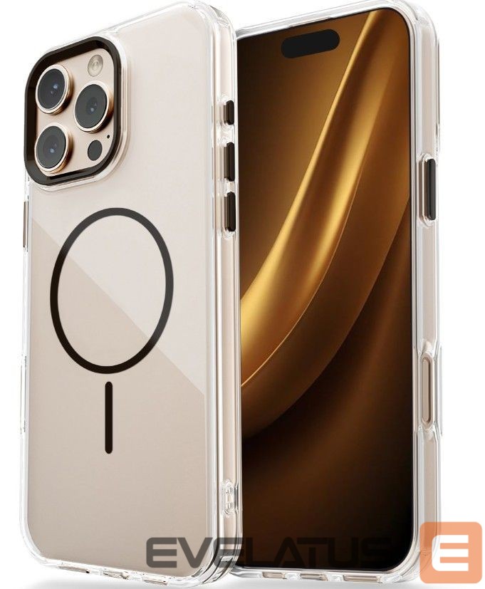 Back panel cover iLike Apple iPhone 17 Pro 6,3 Clear Thin Mag case Transparent Black