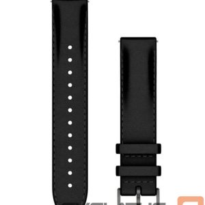 Strap Garmin  Quick Release Bands (18 mm) Black leather, brushed slate hardware 