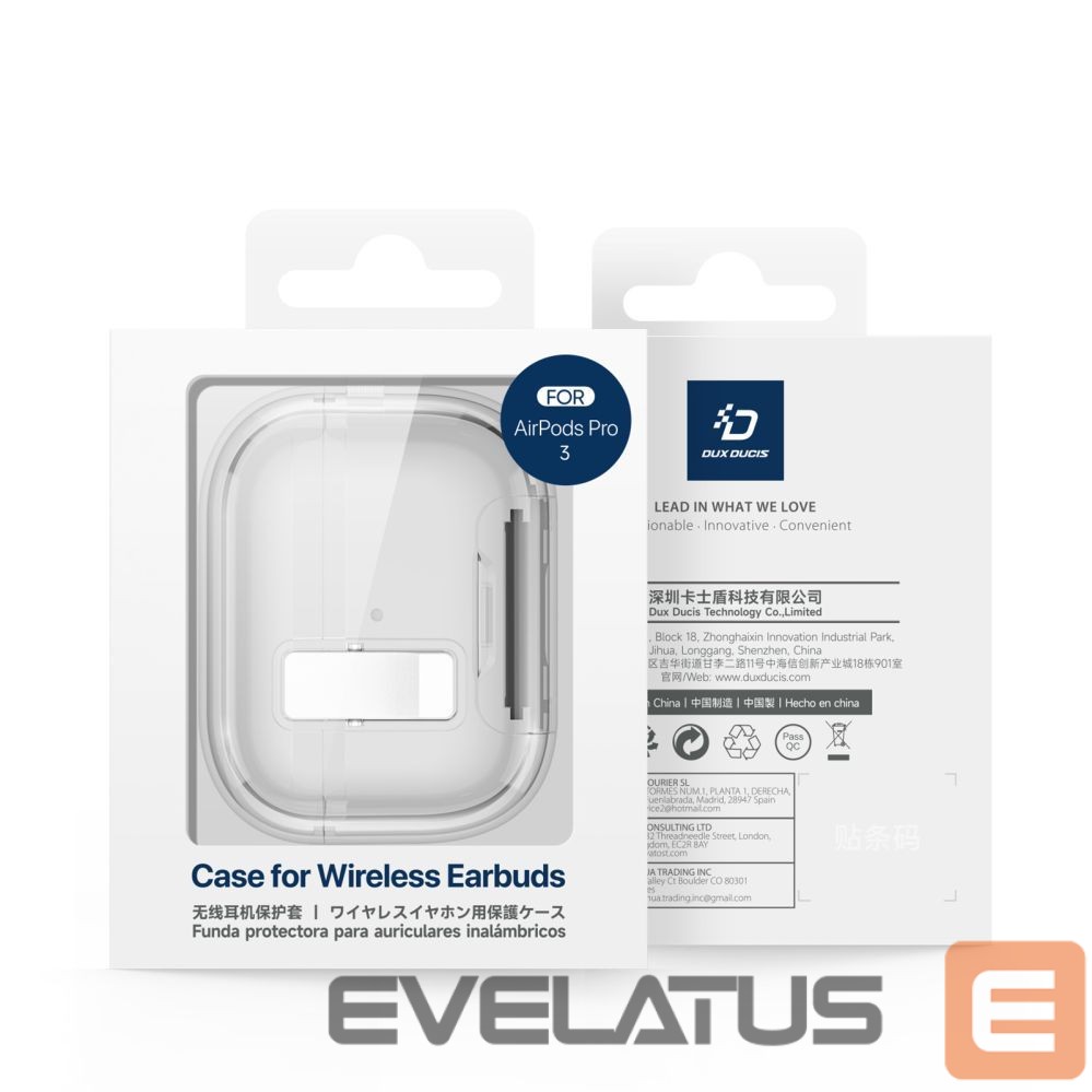 Headphone case Dux Ducis Apple AirPods Pro 3 PECR Series PC+TPU Cover with Hook Grey