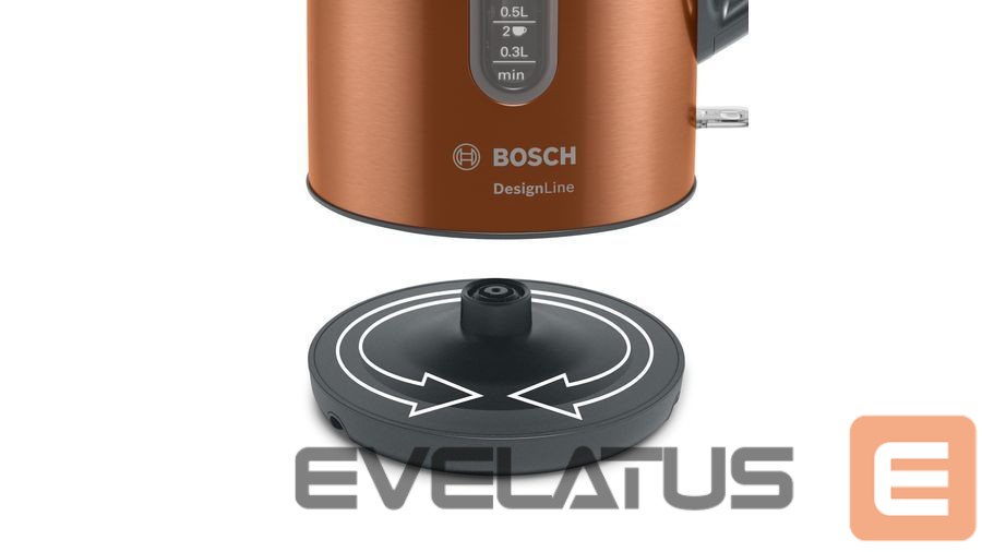 Teapot Bosch Kettle TWK4P439 Electric, 2400 W, 1.7 L, Stainless steel, Copper, 360° rotational base