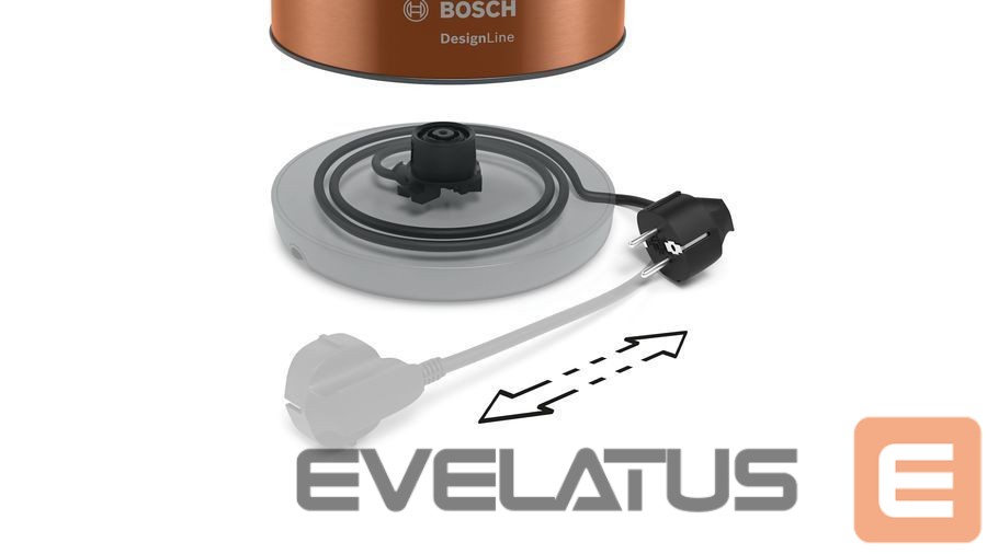 Teapot Bosch Kettle TWK4P439 Electric, 2400 W, 1.7 L, Stainless steel, Copper, 360° rotational base