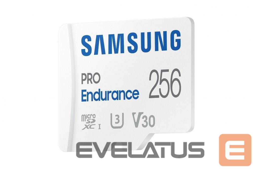 Memory cards Samsung PRO Endurance MB-MJ256KA/EU 256 GB, MicroSD Memory Card, Flash memory class U3, V30, Class 10, SD adapter