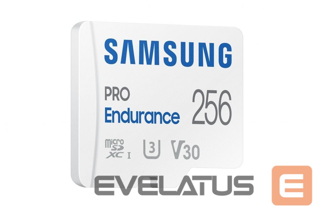 Memory cards Samsung PRO Endurance MB-MJ256KA/EU 256 GB, MicroSD Memory Card, Flash memory class U3, V30, Class 10, SD adapter