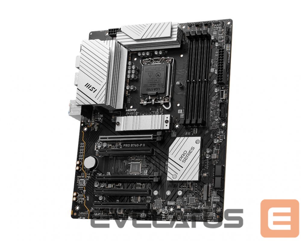 Motherboard for Intel processors MSI PRO B760-P II | Processor family Intel | Processor socket LGA1700 | DDR5 | Number of SATA connectors 4