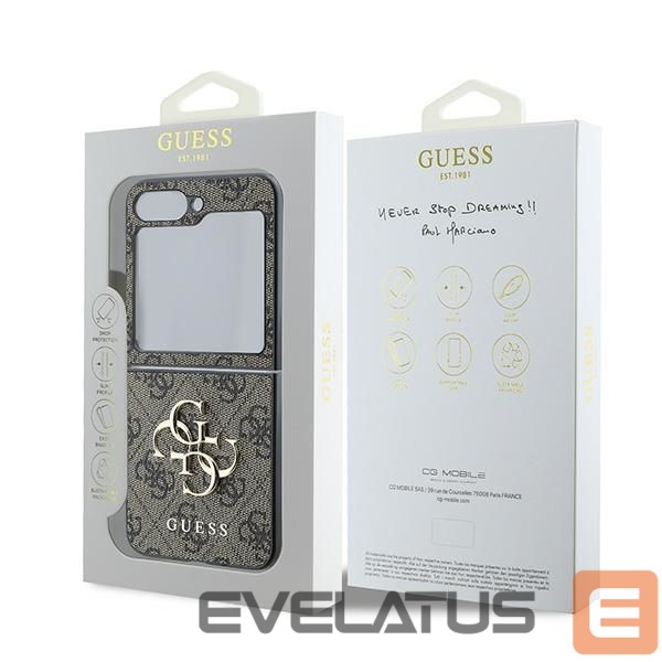Back panel cover Guess Guess Leather 4G Metal Logo Case for Samsung Galaxy Z Flip 6 - Brown