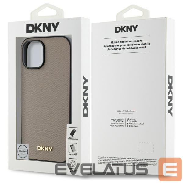 Other goods DKNY DKNY Grained Metal Logo MagSafe iPhone 15 Case - Beige