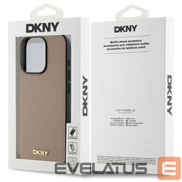 Other goods DKNY DKNY Grained Metal Logo MagSafe iPhone 15 Pro Max Case - Beige