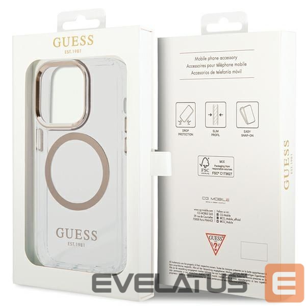 Other goods Guess Guess Metal Outline Magsafe iPhone 15 Pro Max Case - Gold