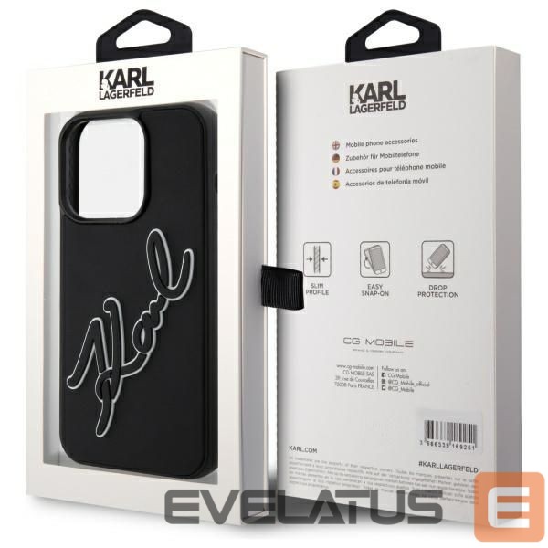 Other goods Karl Lagerfeld Karl Lagerfeld 3D Rubber Signature Case for iPhone 15 Pro Max - Black