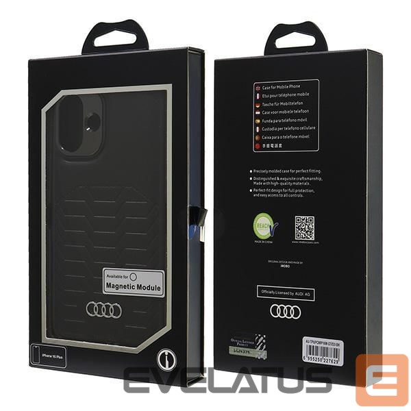 Other goods Audi Audi Synthetic Leather MagSafe iPhone 16 Plus 6.7" black/black hardcase AU-TPUPCMIP16M-GT/D3-BK