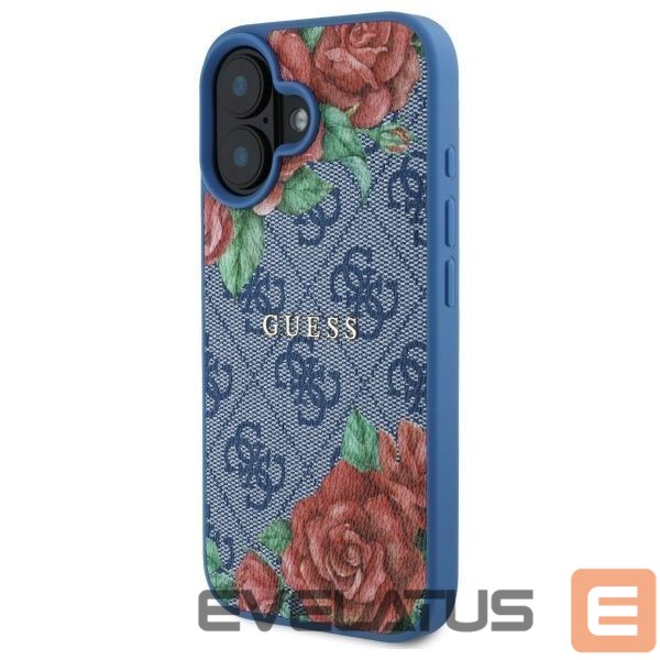 Other goods Guess Guess GUHMP16SP4ROPEMCB iPhone 16 6.1" blue/blue hardcase 4G Flowers Print MagSafe