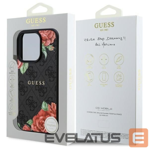 Other goods Guess Guess GUHMP16XP4ROPEMCK iPhone 16 Pro Max 6.9" black/black hardcase 4G Flowers Print MagSafe