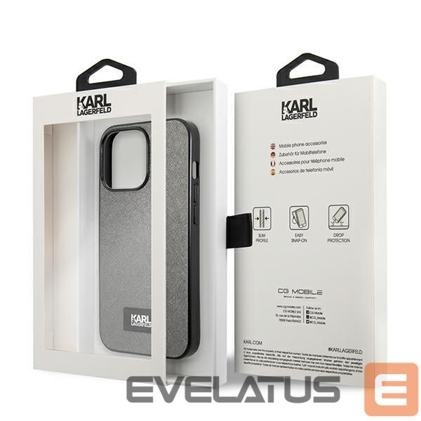 Other goods Karl Lagerfeld Karl Lagerfeld Saffiano Plaque case for iPhone 13 Pro / 13 6.1" - silver