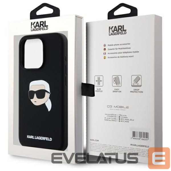 Other goods Karl Lagerfeld Karl Lagerfeld KLHMP15LSKHPPLK iPhone 15 Pro 6.1" black/black hardcase Silicone Karl Head Print MagSafe