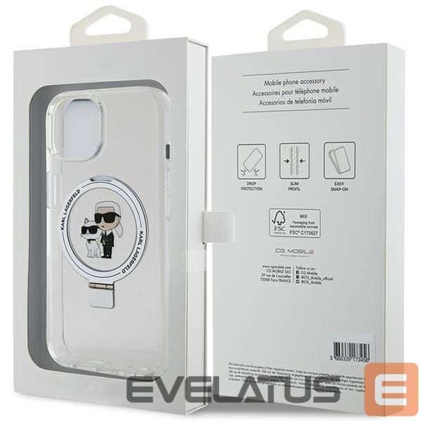 Other goods Karl Lagerfeld Karl Lagerfeld KLHMP15SHMRSKCH iPhone 15 / 14 / 13 6.1" white/white hardcase Ring Stand Karl&Choupette MagSafe