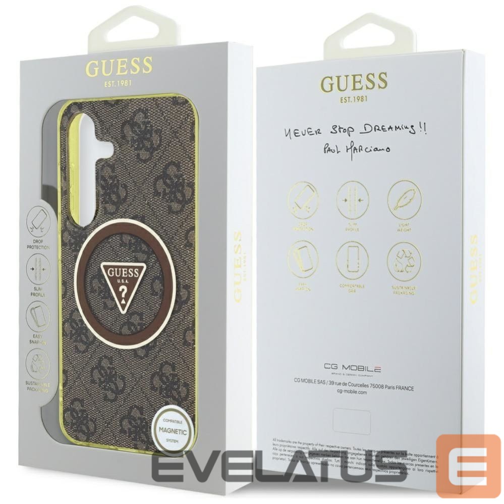 Other goods Guess Guess 4G Glitter Triangle Buttons MagSafe Case for Samsung Galaxy S25 Brown