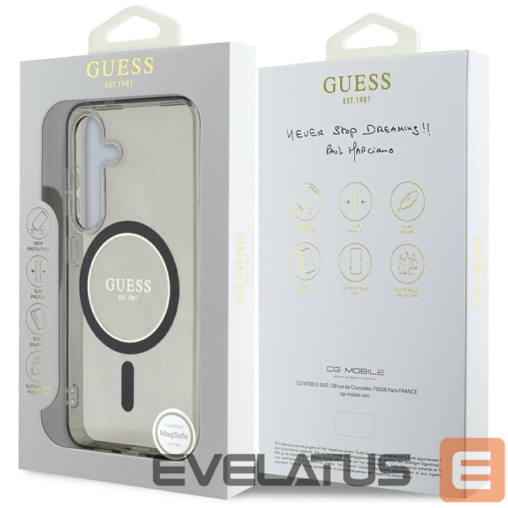 Other goods Guess Guess Glitter Circle Classic Logo MagSafe case for Samsung Galaxy S25 black