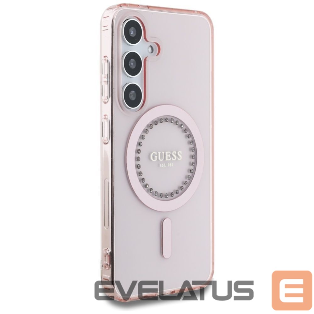 Other goods Guess Guess Rhinestones Printed Classic Logo MagSafe Samsung Galaxy S25 Case Pink