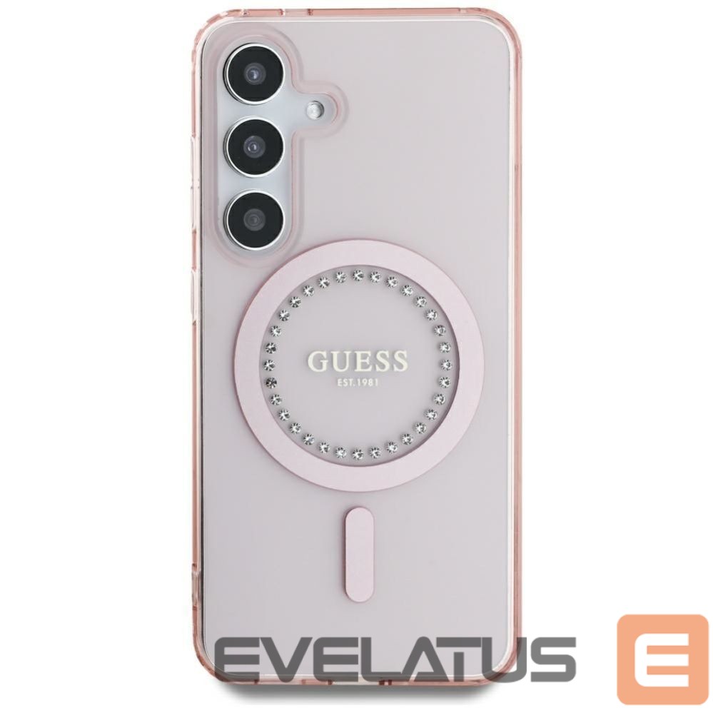 Other goods Guess Guess Rhinestones Printed Classic Logo MagSafe Samsung Galaxy S25 Case Pink