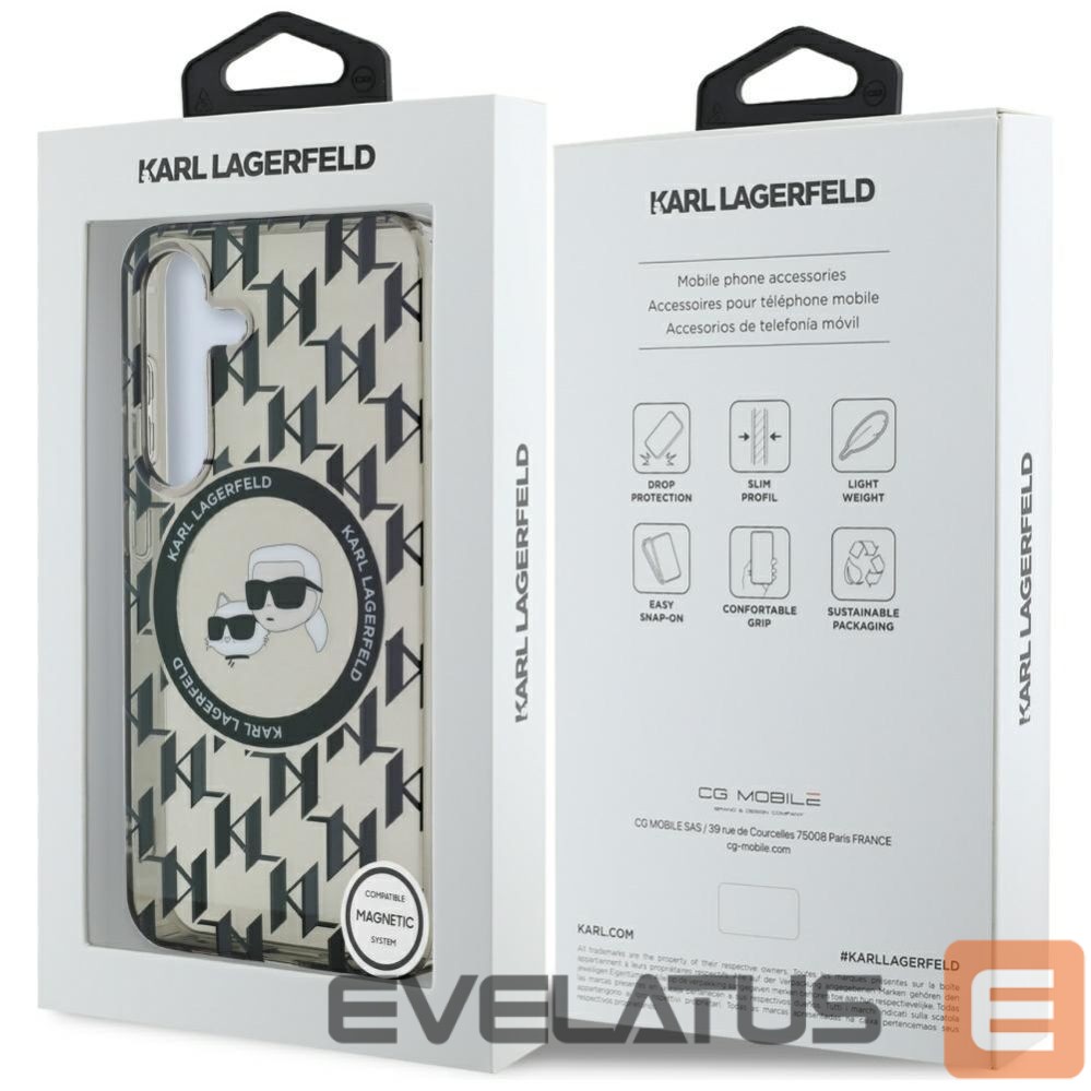 Other goods Karl Lagerfeld Case Karl Lagerfeld Button Karl&Choupette Heads On KL Pattern MagSafe Samsung Galaxy S25 black