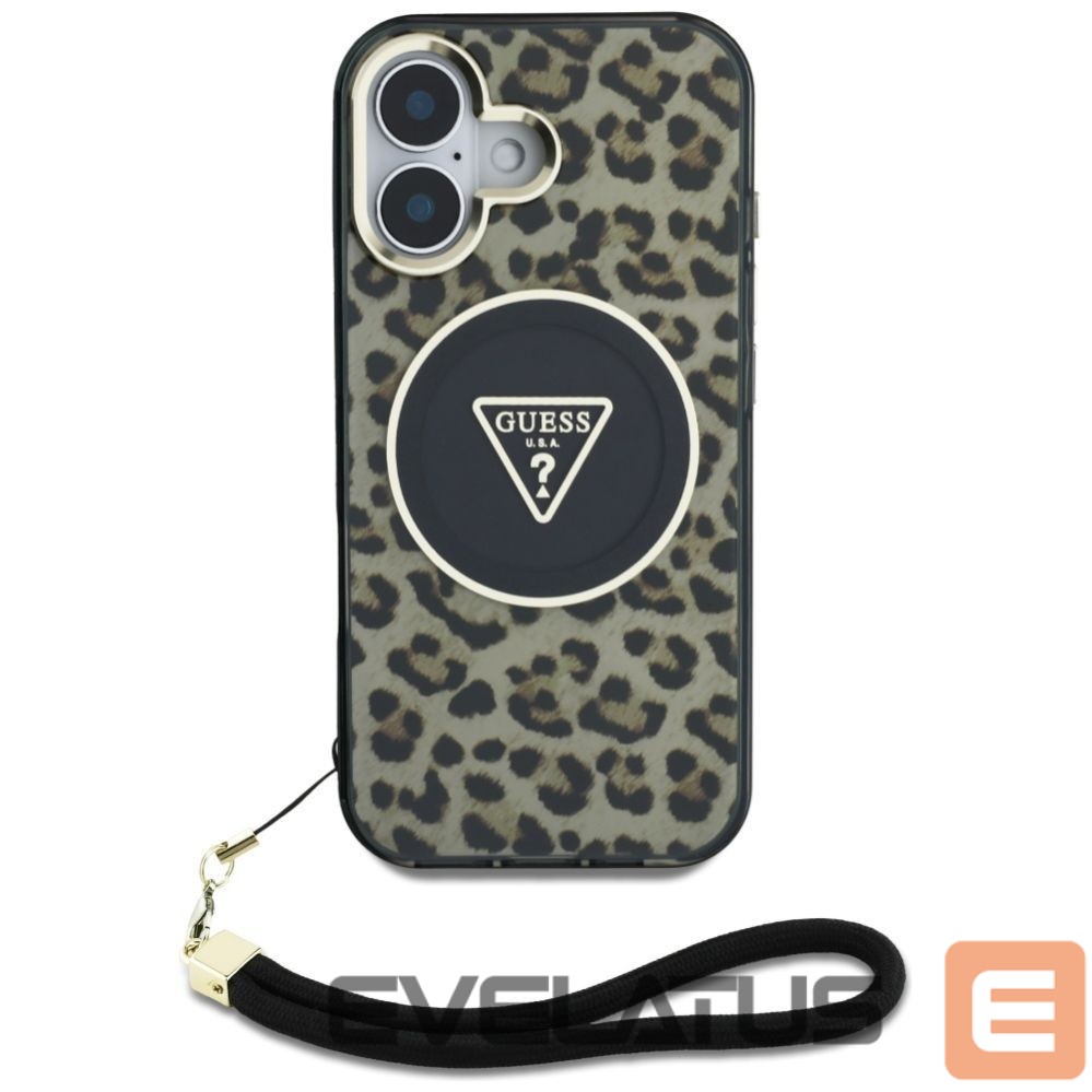 Other goods Guess Guess HC IML Leopard Triangle Cord Strap MagSafe iPhone 16 Case - Brown