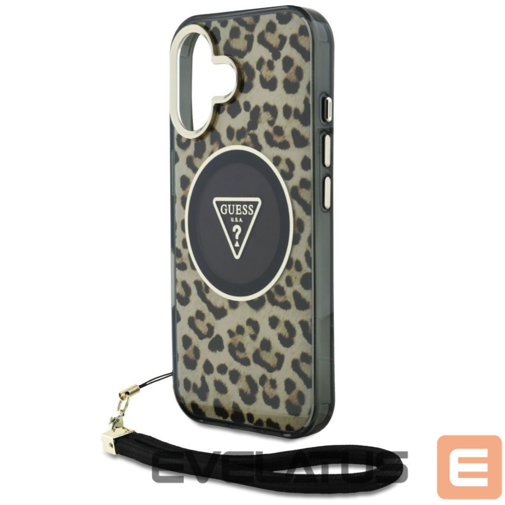 Other goods Guess Guess HC IML Leopard Triangle Cord Strap MagSafe iPhone 16 Case - Brown