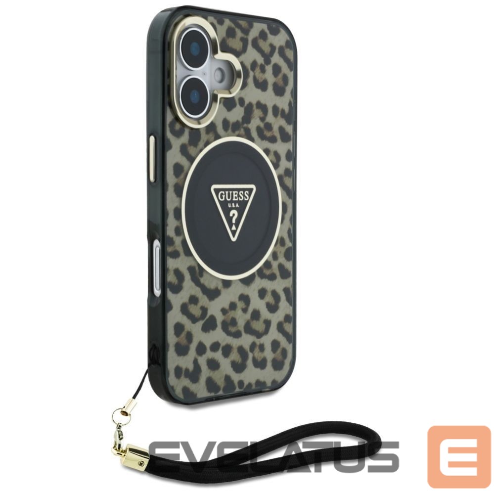 Other goods Guess Guess HC IML Leopard Triangle Cord Strap MagSafe iPhone 16 Case - Brown