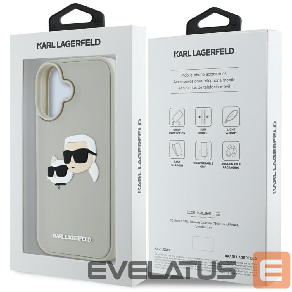 Other goods Karl Lagerfeld Karl Lagerfeld HC 3D Rubber Double Heads iPhone 16 Case - Beige