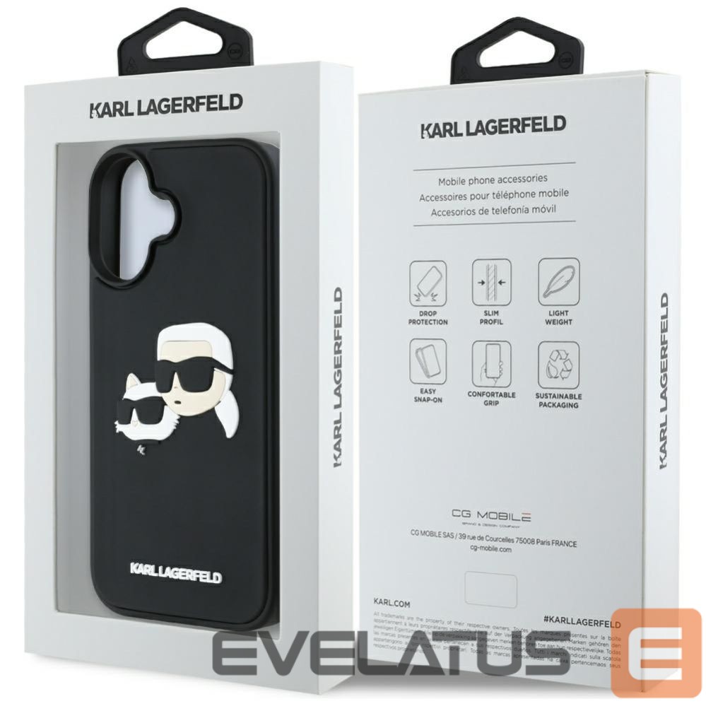 Other goods Karl Lagerfeld Karl Lagerfeld HC 3D Rubber Double Heads iPhone 16 Case - Black
