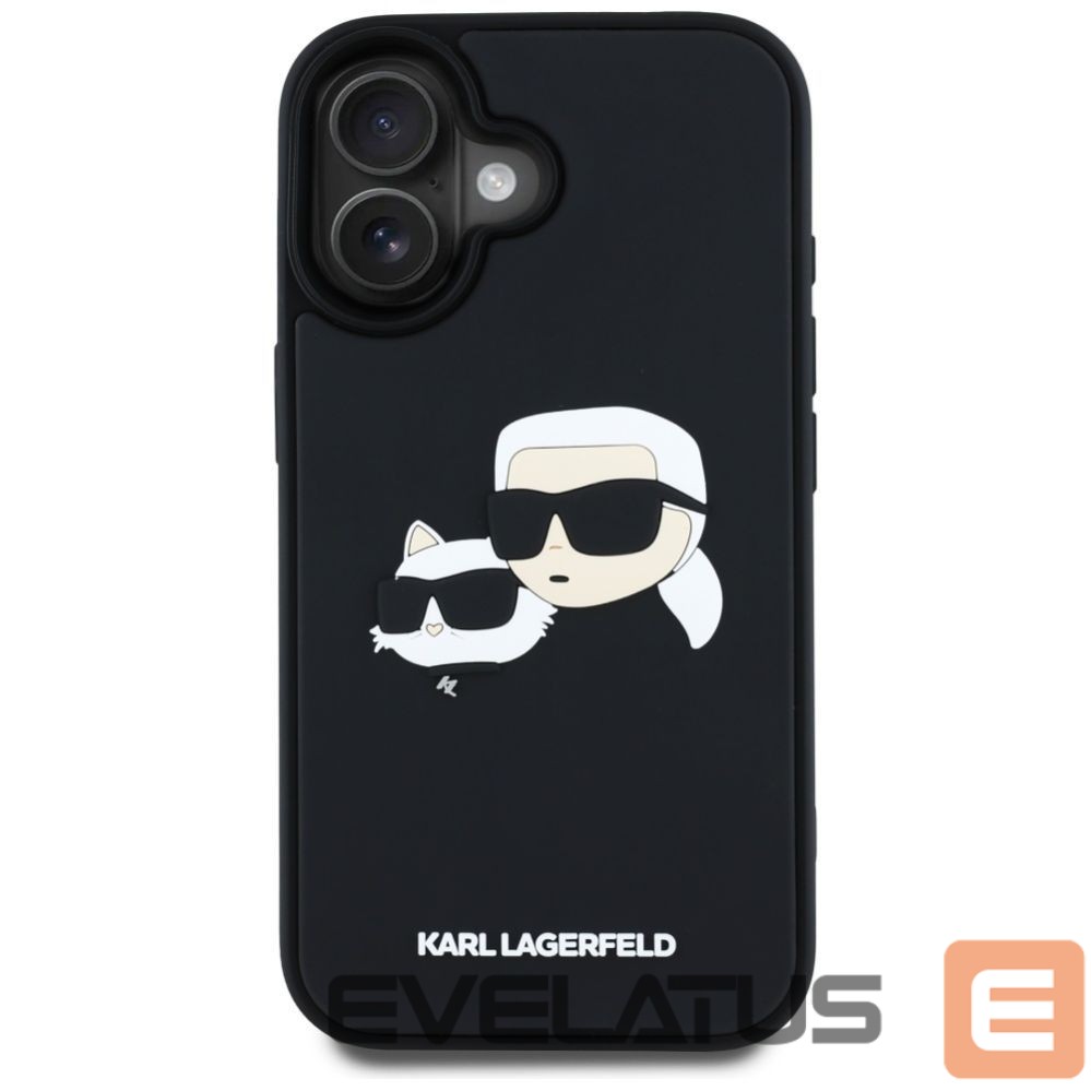 Other goods Karl Lagerfeld Karl Lagerfeld HC 3D Rubber Double Heads iPhone 16 Case - Black