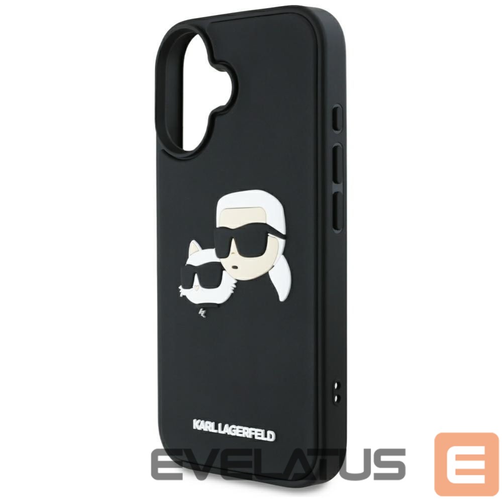 Other goods Karl Lagerfeld Karl Lagerfeld HC 3D Rubber Double Heads iPhone 16 Case - Black