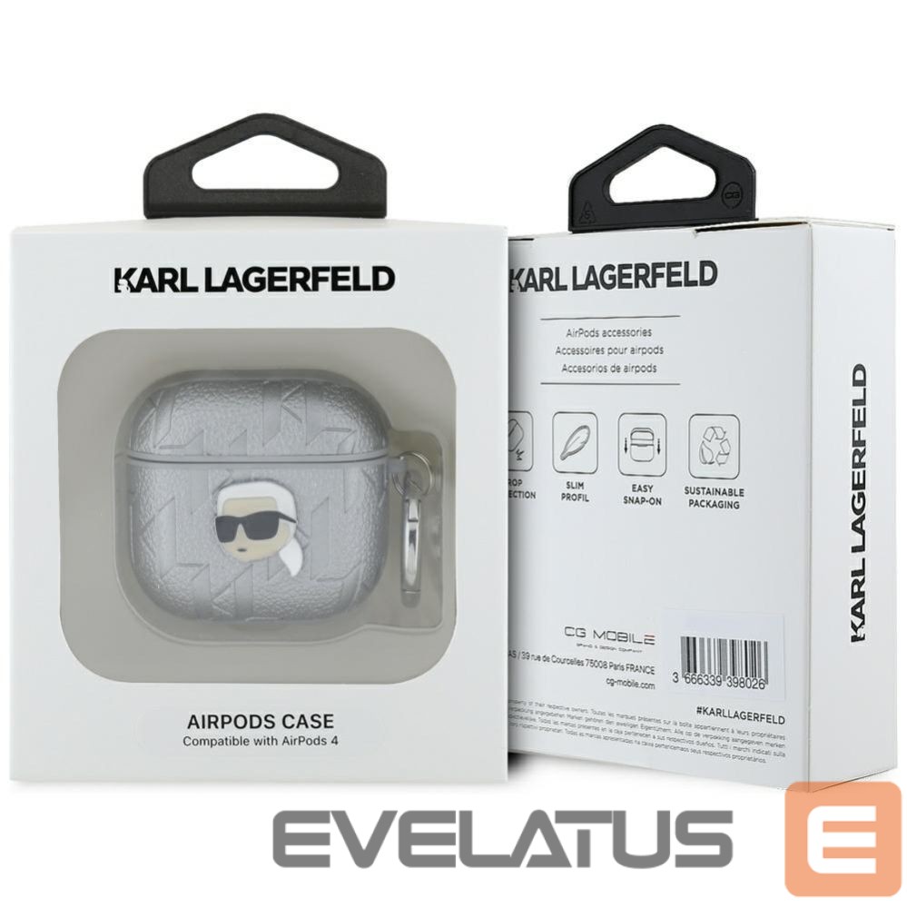 Other goods Karl Lagerfeld Karl Lagerfeld Monogram Karl Head case for AirPods 4 - silver