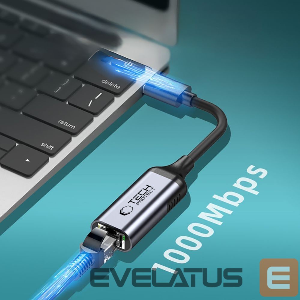 Other goods Tech-Protect Tech-Protect UltraBoost USB-C to Ethernet RJ45 1000Mbps Adapter - Black