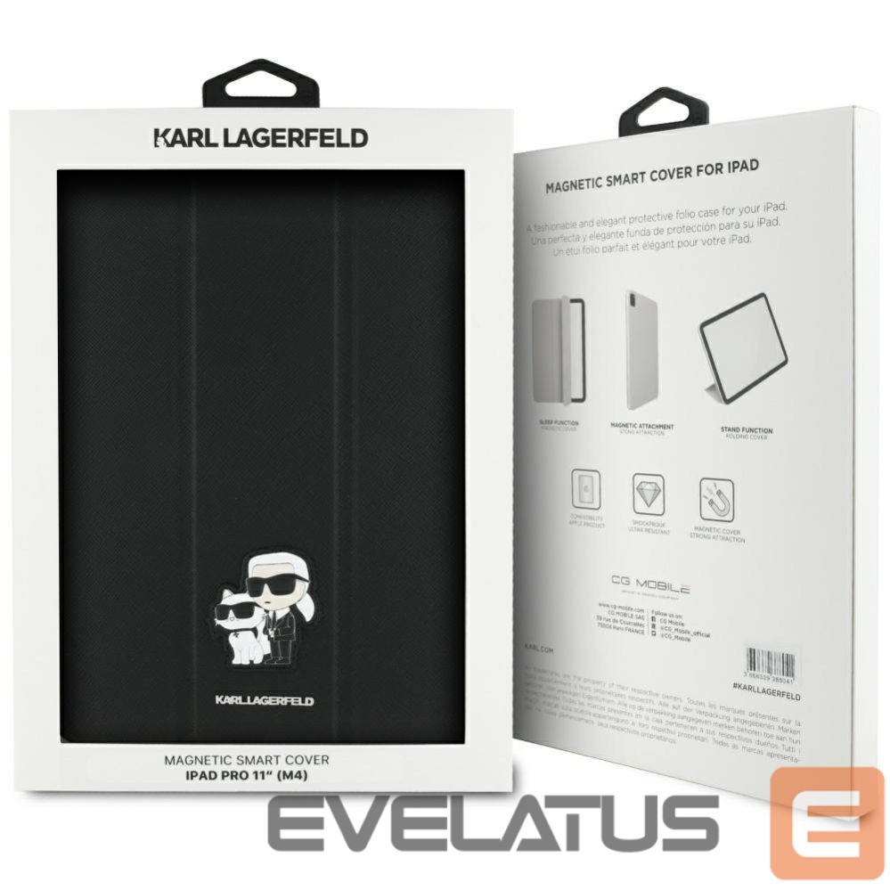 Other goods Karl Lagerfeld Karl Lagerfeld Saffiano Magnetic Karl & Choupette iPad Pro 11" 2024 Book Cover Case - Black