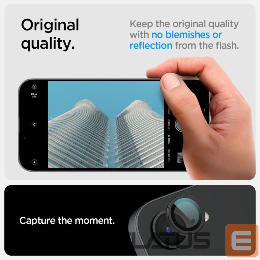 Other goods Spigen Spigen Optik Pro GLAS.TR "Ez Fit" Camera Cover 2-pack for iPhone 16e / 17e - Black