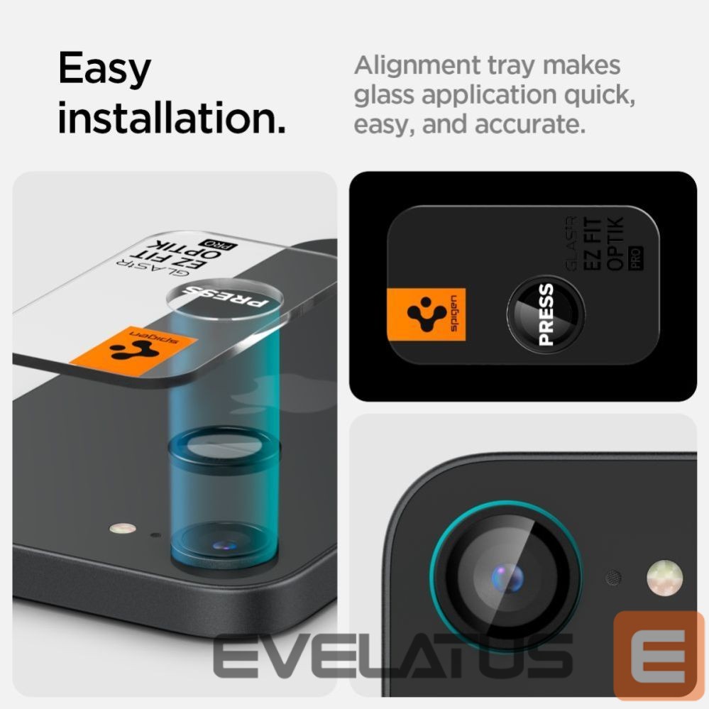 Other goods Spigen Spigen Optik Pro GLAS.TR "Ez Fit" Camera Cover 2-pack for iPhone 16e / 17e - Black