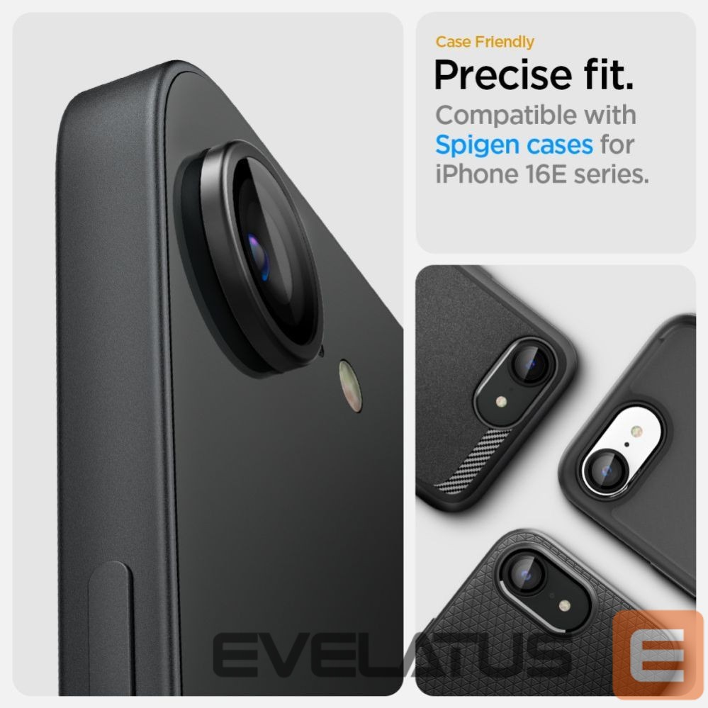 Other goods Spigen Spigen Optik Pro GLAS.TR "Ez Fit" Camera Cover 2-pack for iPhone 16e / 17e - Black