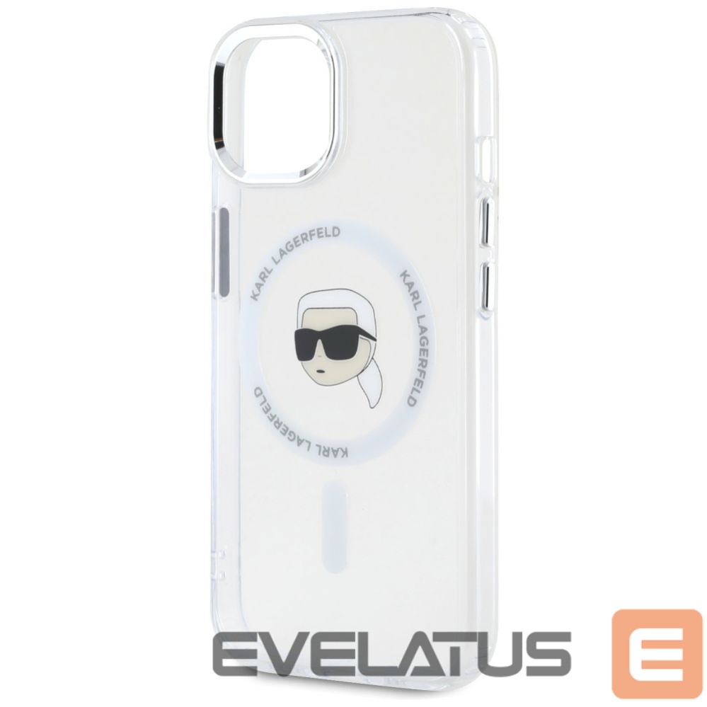 Other goods Karl Lagerfeld Karl Lagerfeld IML Metal Karl Head MagSafe Case for iPhone 15 Plus White