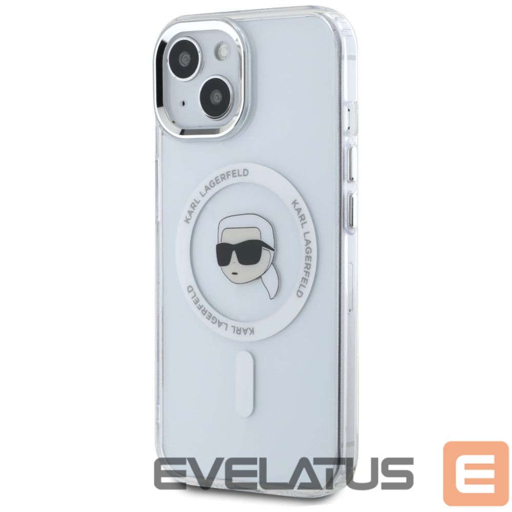 Other goods Karl Lagerfeld Karl Lagerfeld IML Metal Karl Head MagSafe Case for iPhone 15 Plus White