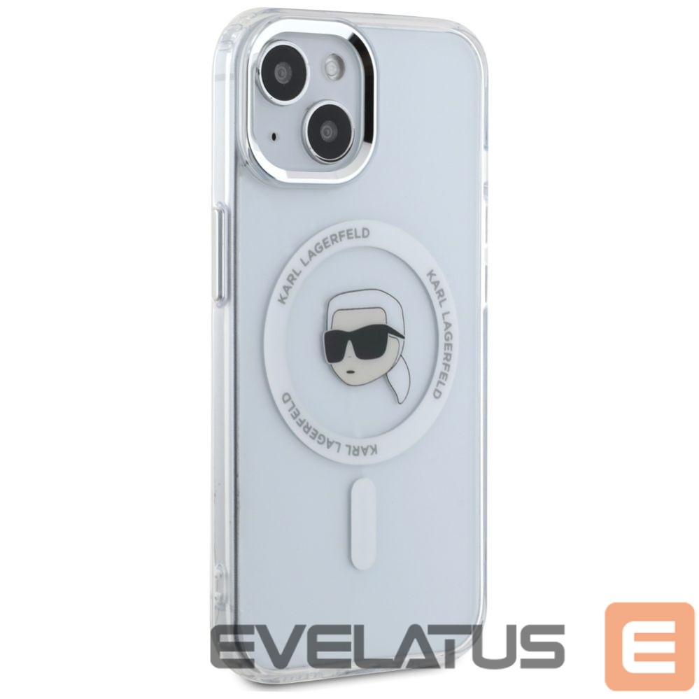 Other goods Karl Lagerfeld Karl Lagerfeld IML Metal Karl Head MagSafe Case for iPhone 15 Plus White
