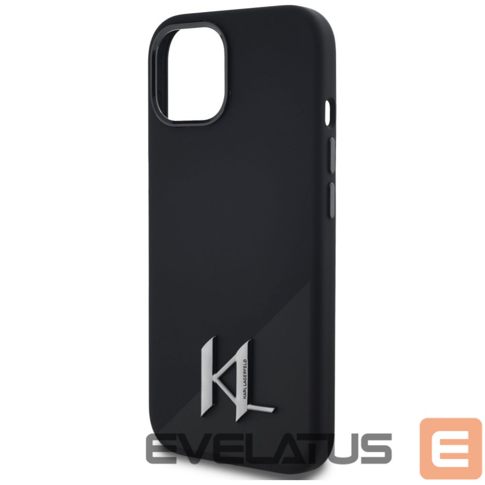 Other goods Karl Lagerfeld Karl Lagerfeld Silicone Shadow Metal Initial MagSafe Case for iPhone 15 Black
