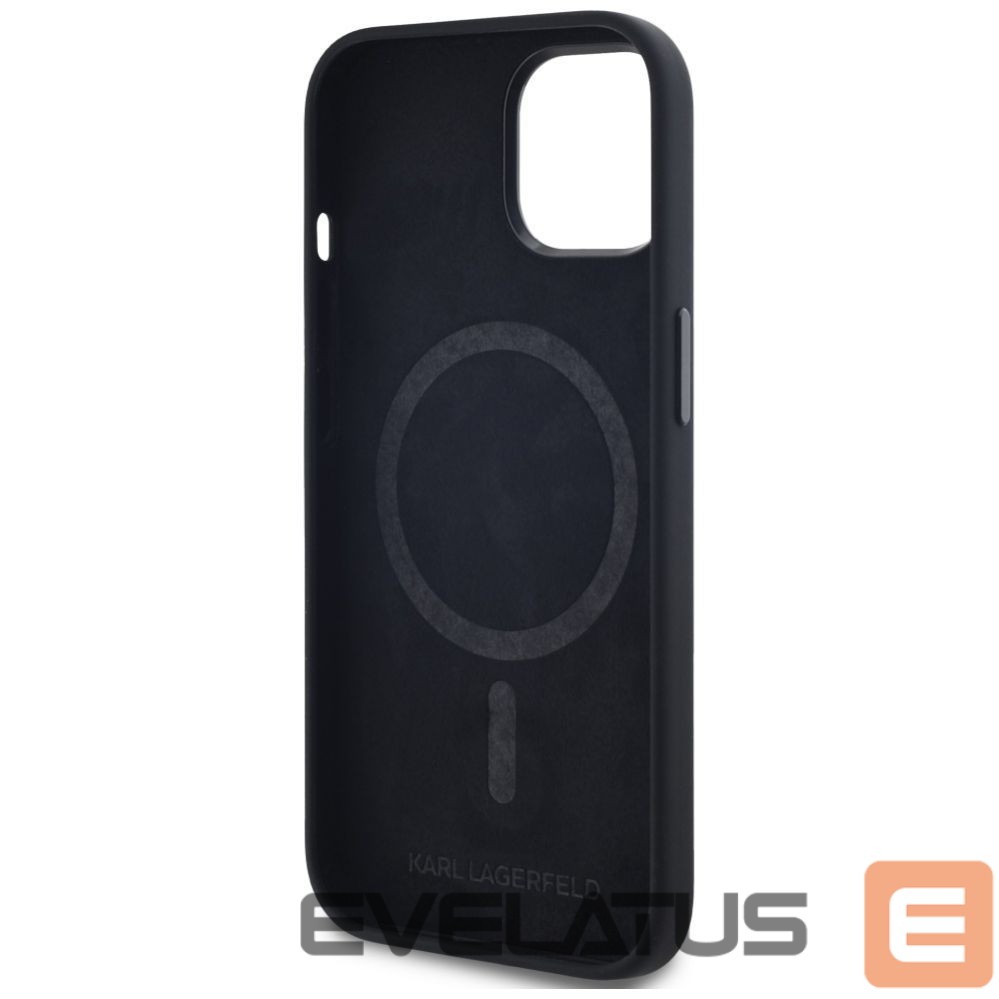 Other goods Karl Lagerfeld Karl Lagerfeld Silicone Shadow Metal Initial MagSafe Case for iPhone 15 Black