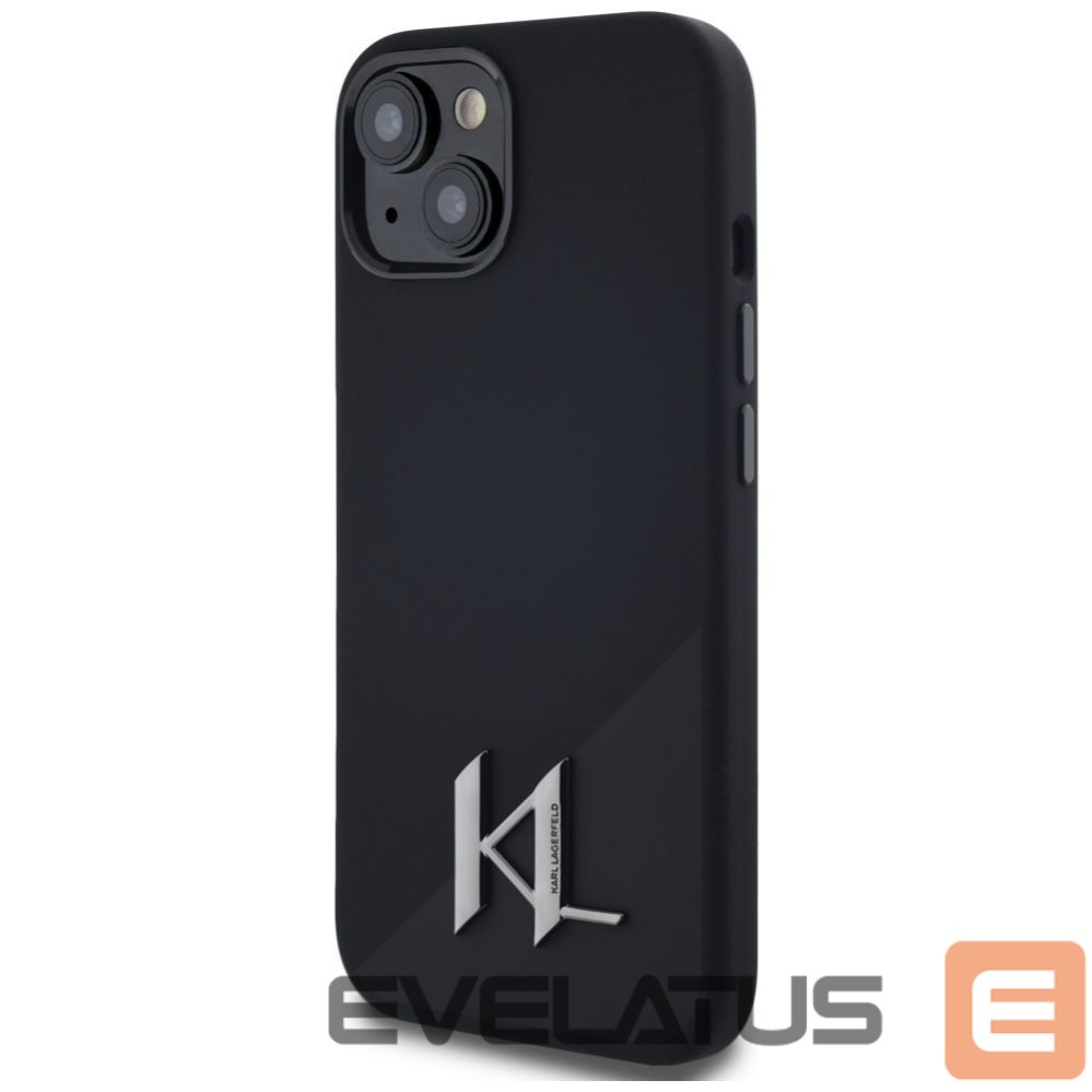 Other goods Karl Lagerfeld Karl Lagerfeld Silicone Shadow Metal Initial MagSafe Case for iPhone 15 Black