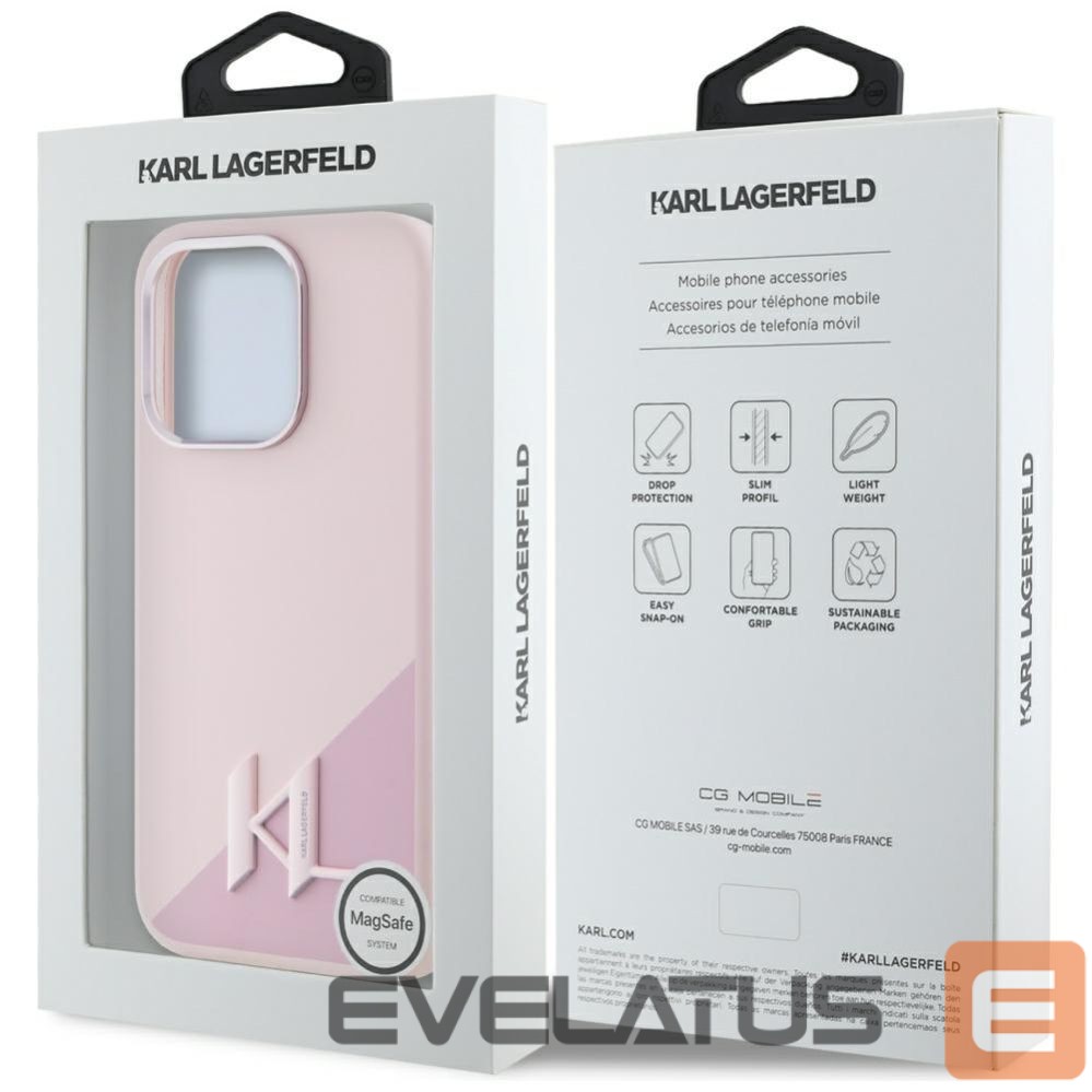 Other goods Karl Lagerfeld Karl Lagerfeld Silicone Shadow Metal Initial MagSafe Case for iPhone 15 Pro Max Pink