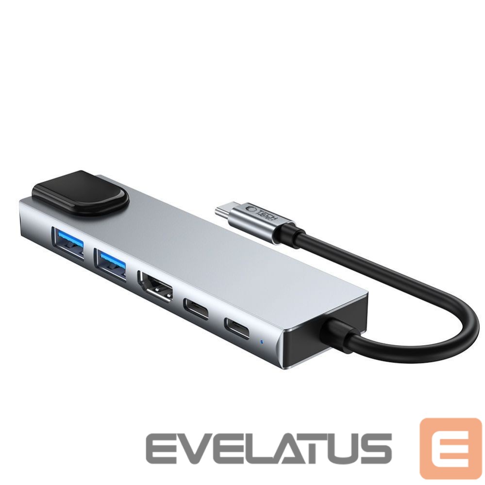 Other goods Tech-Protect Tech-Protect HB02 HUB Adapter 6in1 USB-C + USB2.0 + USB3.0 + HDMI 4K 30Hz + RJ45 + PD100W - gray
