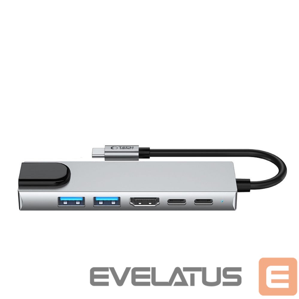 Other goods Tech-Protect Tech-Protect HB02 HUB Adapter 6in1 USB-C + USB2.0 + USB3.0 + HDMI 4K 30Hz + RJ45 + PD100W - gray