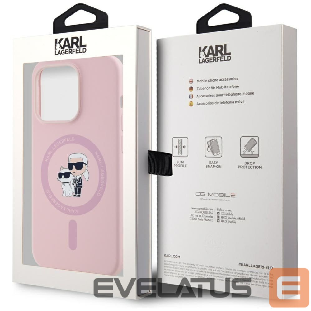 Other goods Karl Lagerfeld Karl Lagerfeld Silicone Karl&Choupette MagSafe Case for iPhone 14 Pro Max - Pink