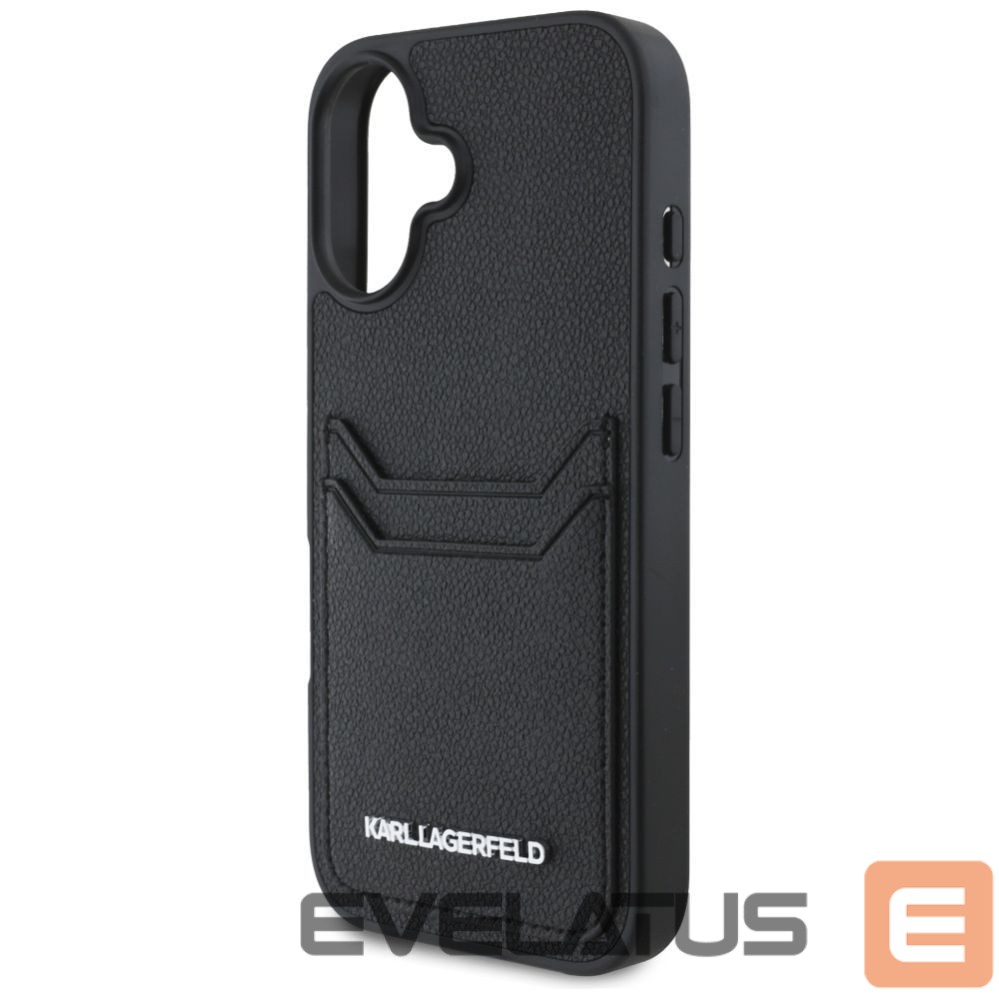 Other goods Karl Lagerfeld Karl Lagerfeld HC Grained PU Cardslot Metal Elong iPhone 16 Case - Black