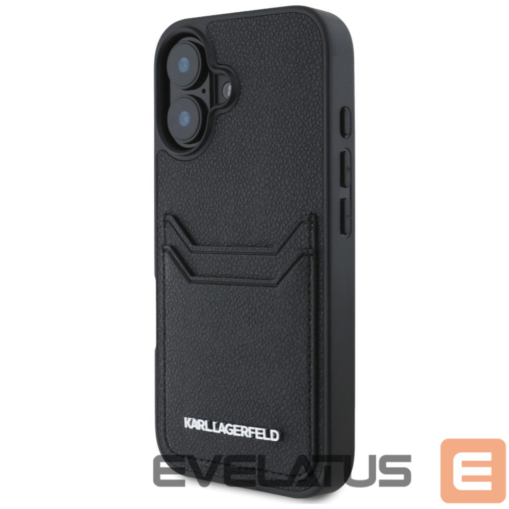 Other goods Karl Lagerfeld Karl Lagerfeld HC Grained PU Cardslot Metal Elong iPhone 16 Case - Black